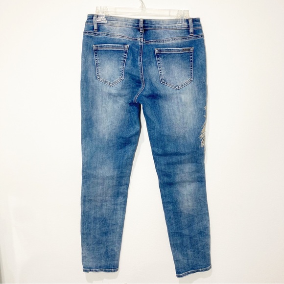 Vintage Bebe Y2K Embellished Jeans Sequin Floral Embroidered Skinny - Picture 4 of 10